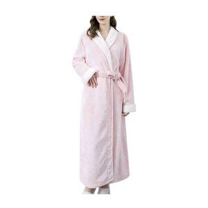 Warm & Cozy Plush-to-Sherpa Robe Rose Pink Color Size 1x/Xl